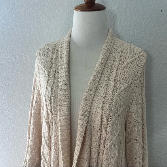 Sparrow Anthropologie cream cotton crocheted cardigan Size XS - Picture 3 of 12